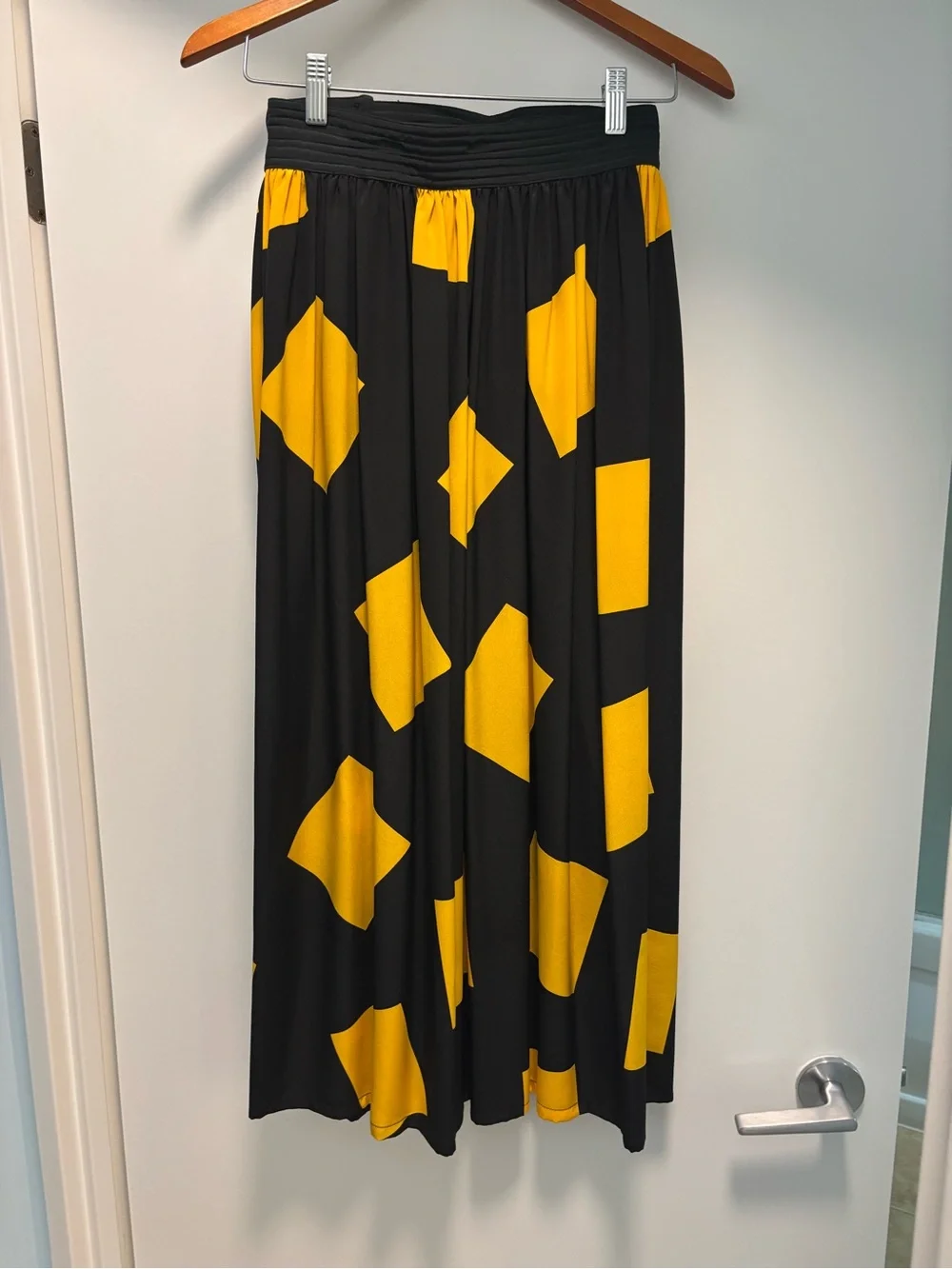 Vintage Black and Yellow Geometric Maxi Skirt by Wayne Clark Studio - Picture 2 of 4